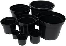 Image of B2C Black Plastic Plant Pot Flower Pots 0.5 1 2 3 4 5 7.5 10 12 15 25 32 45 Litr