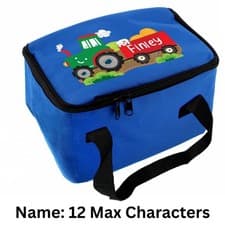 Image of Personalised Tractor Blue Lunch Bag