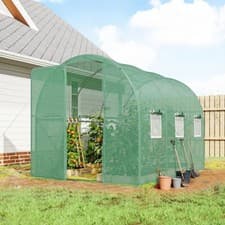 Image of 2 x 3 m Walk-in Polytunnel Greenhouse with Door Windows, Garden Tunnel, Green