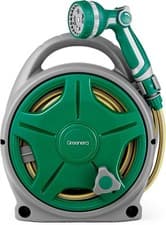 Image of 20m Garden Hose Reel Compact Portable Adjustable Spray Gun Nozzles Retractable
