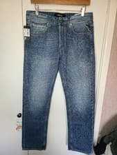 Image of Replay Blue Grover Straight Jeans Waist 30" Length 30" New With Tags