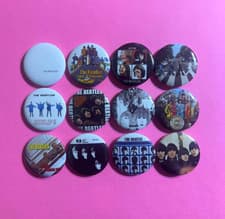Image of The Beatles (Albums) 1.25" Button Pin Lot of (10) Abbey Road Let It Be Revolver