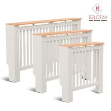 Image of BELOFAY Radiator Cover White | Modern Design with Top Surface | Easy Assembly
