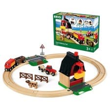 Image of BRIO World Farm Train Set for Kids Age 3 Years Up Compatible with all BRIO Rail