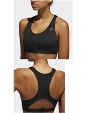 Image of adidas Performance Womens Racer Bra Gym Sports Gym Black Mesh Back T331