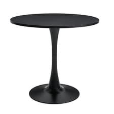 Image of 60/70CM Wooden Round Dining Table, Modern Kitchen Table with Steel Base