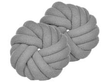 Image of Set of 2 Boucle Knot Cushions 31 x 31 cm Grey AKOLA