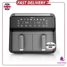 Image of 9L Dual Zone Air Fryer 2700W 8in1 Family Size Cooker Roast Bake Dehydrate