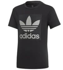 Image of Girls Adidas Originals Trefoil Logo T Shirt Top Black 