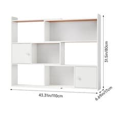 Image of 2-4 Tiers Wooden Shelf Bookcase Shelving Display Storage Unit Stand Stretchable