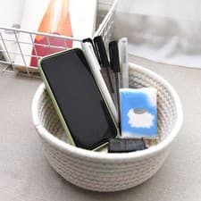 Image of Woven Storage Basket Woven Basket Decoration Organization Bin Portable Snacks