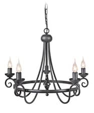 Image of 5 Light Harlech Chandelier - Black
