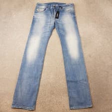 Image of Diesel Mens Jeans 30x32 Blue Safado 0666R Stretch Regular Slim Straight Light