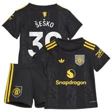 Image of Manchester United adidas Third Babykit 2025-26 with -e-ko 30 printing