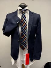Image of HUGO BOSS SUIT JACKET /BLAZER NAVY 100% VIRGIN WOOL 36R BNWT (0041)