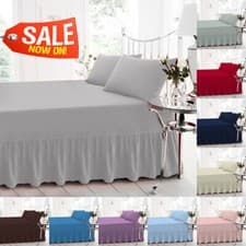 Image of Extra Deep Valance Fitted Sheet Poly-Cotton Bed Sheet Single Double & Super King