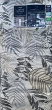 Image of Dunelm Leaf Jacquard Blackout Eyelet Curtains - Grey, Beige, Green's - 2 sizes