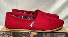 Image of Toms Womens Canvas Alpargata Red Slip On Shoes UK 3 / 35.5