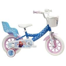 Image of Disney Frozen II Girls Bike 12 (3-5 Years) Elsa and Anna with Wheels and Trash