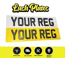 Image of 4D SHADOW NUMBER PLATES - TWO TONE GLOSS AND MATT BLACK LETTERS ROAD LEGAL