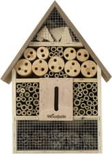 Image of Wooden Insect & Bee House Natural Wood Bug Hotel Shelter Garden Nest Box