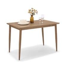 Image of Rectangular Dining Table 4 Seater, Dark Wood Effect Kitchen Table, Vonhaus
