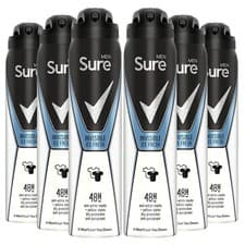 Image of 6 X 250ml XXL Sure Men INVISIBLE ICE FRESH Anti-Perspirant Deodorant Body Spray