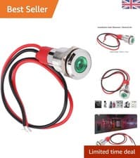Image of Compact 10mm LED Indicator Light - Green Waterproof Power Indicator for Safety
