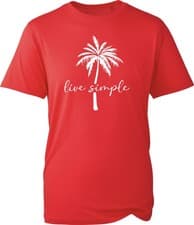 Image of Live Simple T-Shirt Coconut Palm Tree Tropical Beach Island Lifestyle Gift Tee