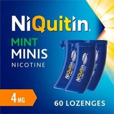 Image of NiQuitin Minis Mint 4 mg Lozenges - Effective Smoking Craving Relief - Practical