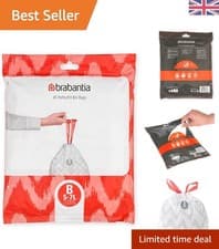Image of 40 Count 5L PerfectFit White Bin Liners with Tie Tape - Ideal for Waste Disposal