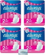Image of {Pack of 4} Always Classic 3D Protection Super Pads (Size 2) Sanitary Napkins