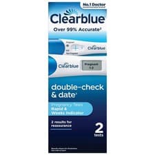 Image of CLEARBLUE Pregnancy Test Double Check & Date - 2 Test Pack 1 Digital & 1 Visual