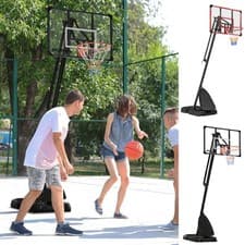 Image of Adjustable Portable Basketball Hoop and Stand with Wheels, 2.4-2.9m