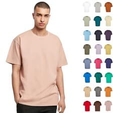 Image of Mens Oversized T Shirt Short Sleeve Crew Neck Relaxed Fit Thick Heavy Cotton Tee