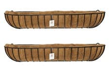 Image of Classic Window Box Wall Mounted Trough Metal Planter Heavy Duty Set of 2 120cm
