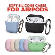 Image of Case For AirPods 1st/2nd, 3rd Gen Pro, Pro 2 Silicone Shockproof skin + Keychain