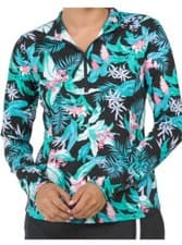 Image of NWT Tommy Bahama Women’s Active Golf/Tennis 1/4 Zip Shirt Size XS Floral NWT