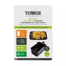 Image of Tower Non-Stick Liners for 9L Dual Air Fryer (2pk)