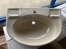 Image of TWYFORDS NOCTURNE SEMI RECESS BASIN 610mm X 450mm 1 TAP HOLE CHAMPAGNE- New