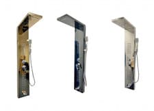 Image of Manual Thermostatic Shower Panel Tower 48 Body Jets Waterfall Bath Spout 5 in 1