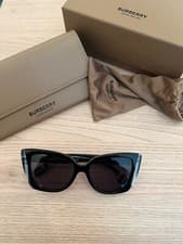 Image of Burberry B 4393 4051/81 Women’s Polarized Black & White Check Sunglasses RRP£204