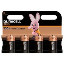 Image of Duracell C Size Plus Power +100% Batteries - Pack of 4 S18712