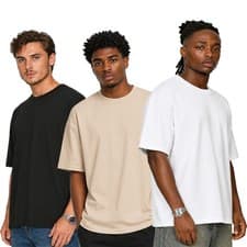 Image of Oversized T-Shirt Men Women 100% Cotton Streetwear Blank Tee Premium Ringspun