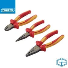 Image of DRAPER EXPERT VDE PLIER SET INSULATED LONG NOSE COMBINATION SIDE CUTTER, 99070