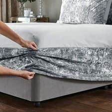 Image of CRUSHED VELVET VALANCE SHEET BED BASE WRAP COVER SINGLE DOUBLE SUPER KING SIZE