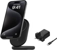 Image of BELKIN BOOST CHARGE MAGNETIC FOLDABLE QI2 CHARGING STAND BLACK MAGSAFE