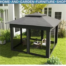 Image of 3x3 m Pop Up Gazebo w/ Netting Carry Bag Double Roof Garden Tent Outdoor Shelter
