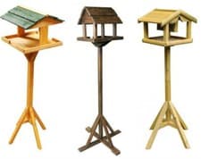 Image of New Traditional Wooden Bird Table Feeder Seed Nuts Suet Fat Ball Feeding Station