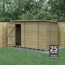 Image of Forest 4Life 10x6 Pent Garden Shed Single Door No Window Wooden Outdoor Storage